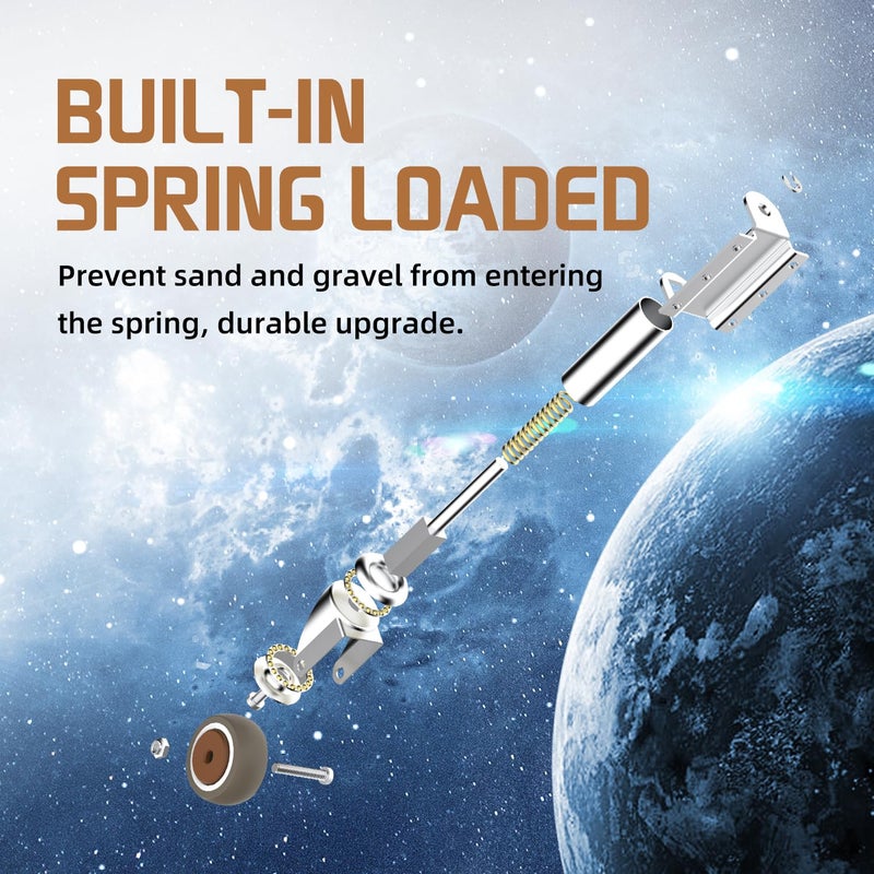 uscaster Gate Wheel 2inch Gate Caster for Wooden Gate 80lbs Capacity 360 Degree Rotation Solid Rubber Tire Spring-Loaded Gate Wheels with Screws & Screwdriver 2Pack - Image 5